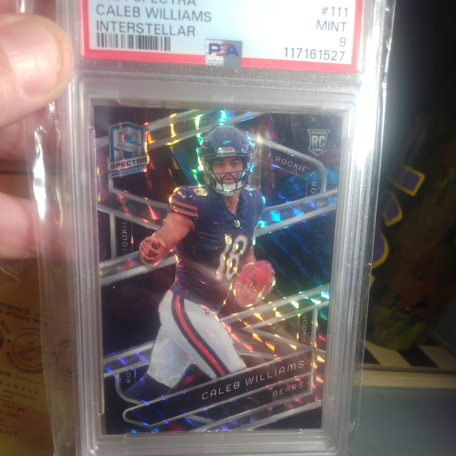 2024 Panini Spectra INTERSTELLAR PRIZM #111 Caleb Williams RC #45/60 PSA 9 MINT