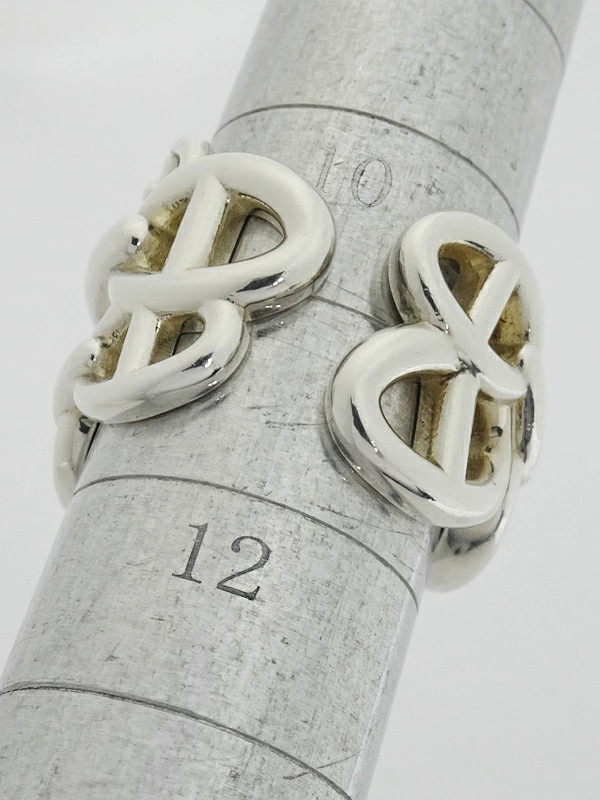 HERMÈS Chaîne d'Ancre Enchaînée GM Sterling Silver 925 Open Ring Size 5 ...