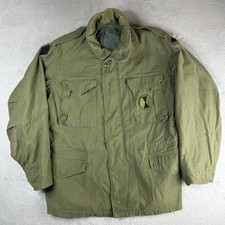 Vintage M65 Field Jacket Military Patches Olive Large 70s/80s ARMY Flawed