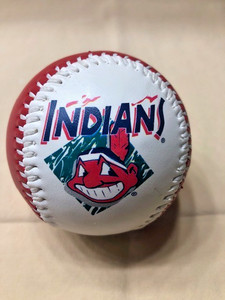 Rare 1990's Cleveland Indians Chief Wahoo on Green Diamond Fotoball Stitched/EX