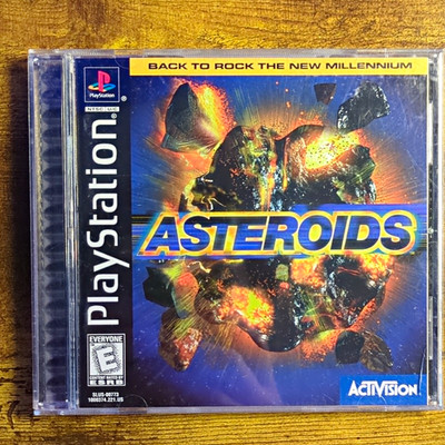 Asteroids PS1 PlayStation 1 Black Label CIB Complete Manual Tested Working