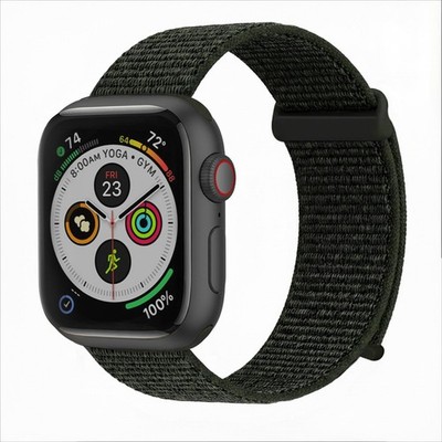 Smartwatch Armband für Apple Watch SE 2 40mm Nylon Textil Klettverschluss Grün