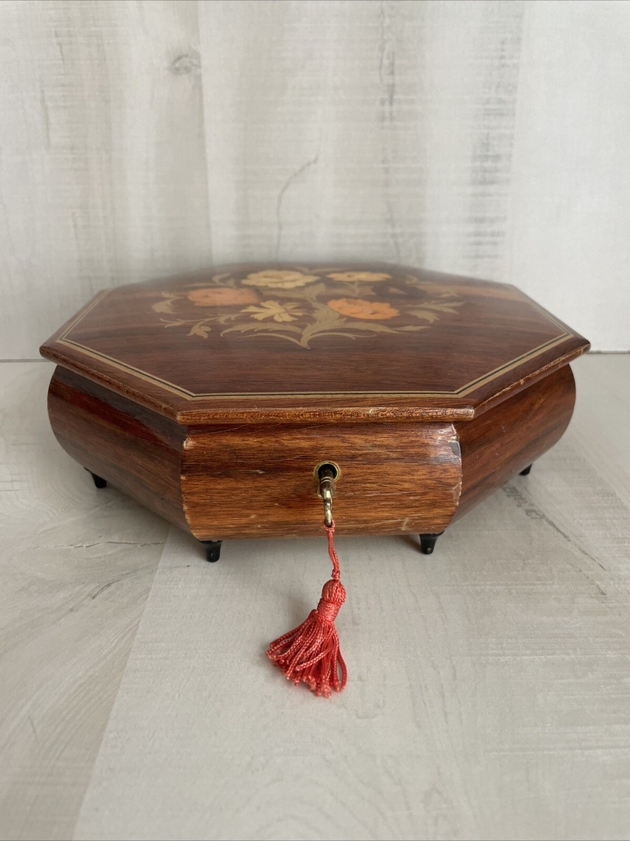 REUGE Octagon Musical Jewelry Box, Swiss movement, Italian made