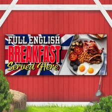 FULL ENGLISH BREAKFAST SERVED HERE Printed BANNER INDOOR OUTDOOR SIGN