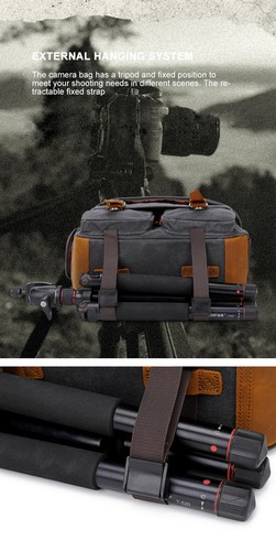 Waterproof Canvas SLR Camera Bag Shoulder Carry Insert Case For Nikon Canon Sony - Picture 12 of 27