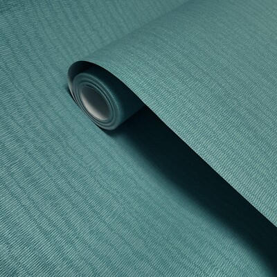 Teal blue faux fabric modern wallpaper contemporary unique wallcoverings rolls