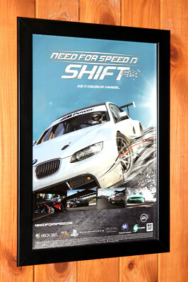 Need for Speed Shift Xbox 360 Old Rare Small Promo Poster / Ad Page Framed.