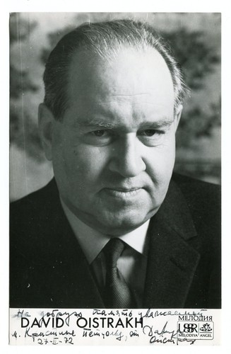 David Oistrakh violin 1972 hand signed autograph vintage photo