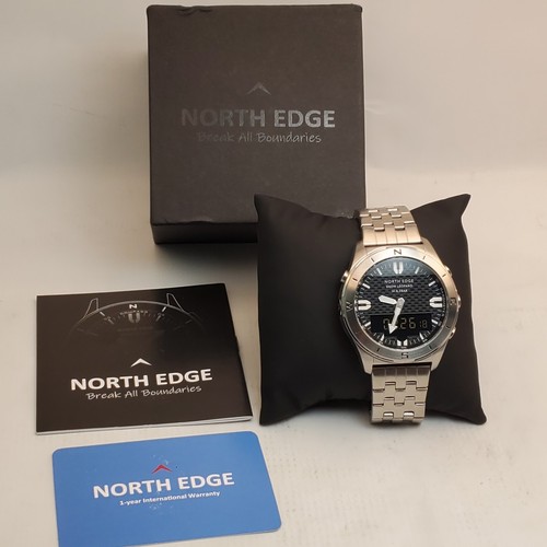 NORTH EDGE SNOW LEOPARD SILVER ALTIMETER COMPASS QUARTZ MEN'S WATCH NEW IN BOX  - Picture 16 of 16