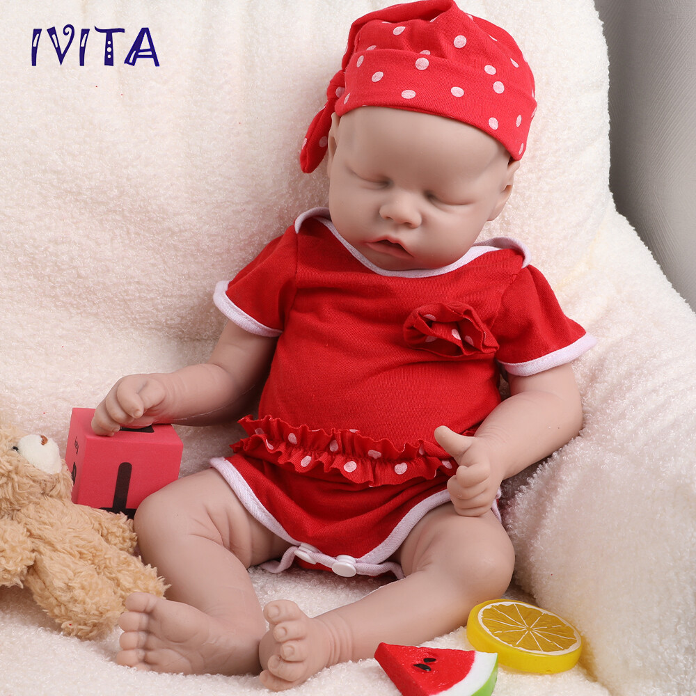 18''Lifelike Reborn Baby Sleeping Mouth Open Girl Full Silic