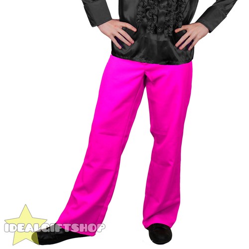 MENS PINK 1970'S DISCO TROUSERS PANTS 