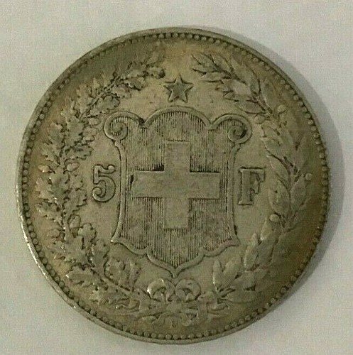 MONNAIE ANCIENNE 5F ARGENT SUISSE HELVETICA 1891 B - Picture 2 of 3