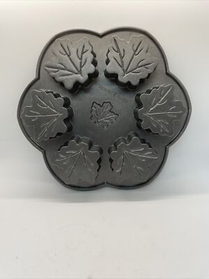 Nordic Ware Maple Leaf Muffin Pan Cast Aluminum 6 Cups Non-Stick