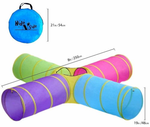 MEGA SALE! Dogs Kids 4-way Holiday Gift Play Tunnel Toy w/ case. EASY FAST SHIP! - Picture 2 of 2