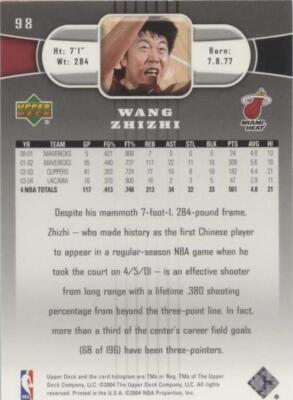 2004-05 Upper Deck - Wang Zhizhi #98 for sale | eBay