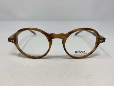 Classic Rectangular horn-rimmed dark brown Unisex Glasses From Arbor Eyewear Salisbury Browline,Horn,Classic Wayframe Brown/Golden  main image 4