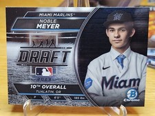 2023 Bowman Draft Noble Meyer Chrome Draft Night #BDN-3 Miami Marlins