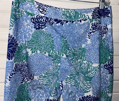VTG Gordon Of Philadelphia Sz 18 Blue Green Floral Cotton Pants 70s EUC - Picture 4 of 9