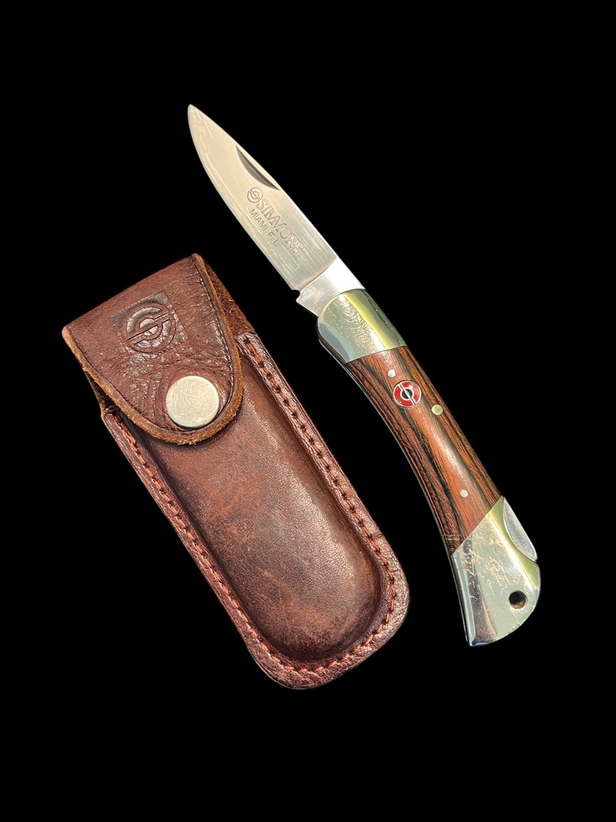 Pocketknife Simmons 1515 Folding LB Japan SS Vintage with Leather
