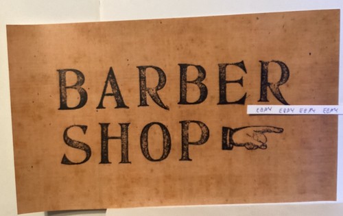 EARLY BARBER SHOP RARE ADVERTISING DIRECTIONAL SIGN 1800’s ANTIQUE LOOKING NEW - Picture 1 of 3