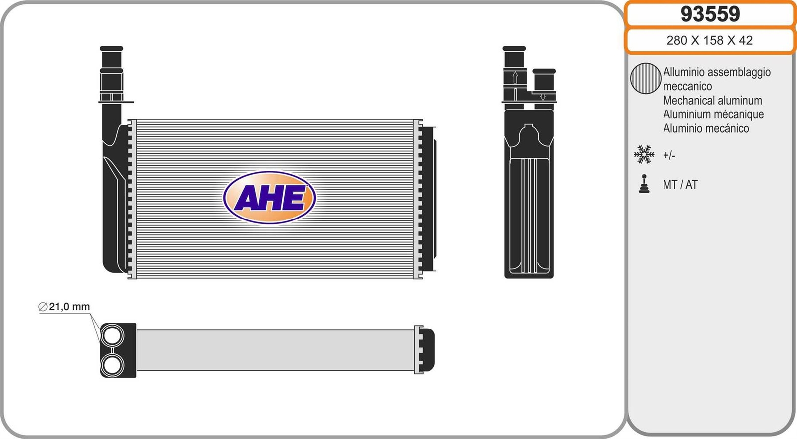 Radiateur de chauffage habitacle Fiat Croma 1900 2500 TD 2000 IE 16V