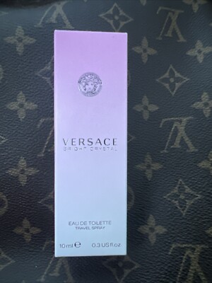 VERSACE BRIGHT CRYSTAL EAU DE TOILETTE TRAVEL SPRAY 0.3 OZ BOXED