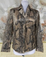NWOT RENFREW COLLECTION METALLIC REPTILE PRINT JACKET BLAZER SZ 4 HIDDEN PLACKET
