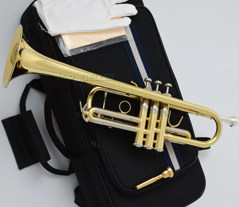 WTR-2000 High Grade C Key Trumpet Brass Lacquered HORN With Case  - Image 3 of 4
