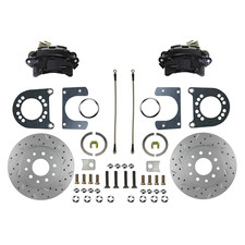 1964-1973 Ford Mustang Rear Disc Brake Conversion Black Calipers Drilled Rtr