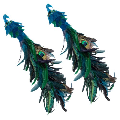4 Pieces Simulationsvogel-Clip Für Dekoration Stern Künstlich Pfau Dekorationen - Bild 8 von 12