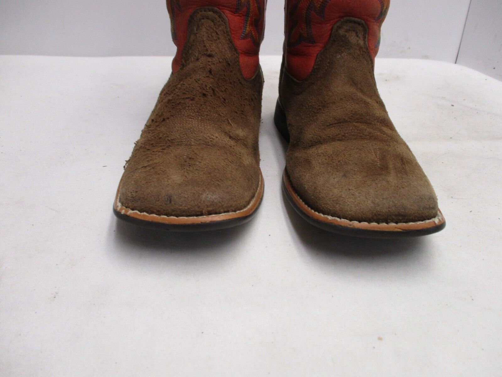 Twisted X Brown Rough Leather Square Toe Cowboy Boots Youth Sz 13 M Sty  CTH0002