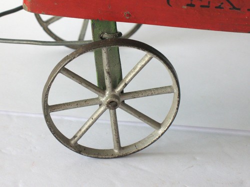 Antique George Brown Tin Toy Express Cart Wagon Early Pull Toy Folk Art American - Picture 9 of 14