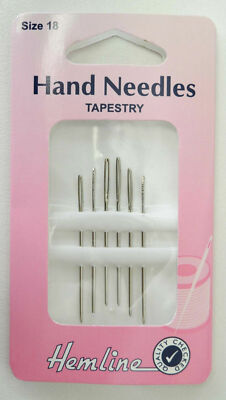 Hemline Hand Needles, Tapestry Needles Packet of 5/6, Please Select Size