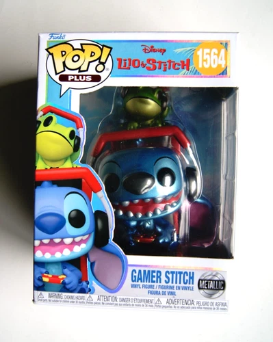 Funko Pop Plus Disney Lilo and Stitch GAMER STITCH METALLIC #1564! (2025, VHTF!)