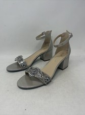 Blue by Betsey Johnson Women  s SB-Mel Heeled Sandal, Silver, Size 10 M US