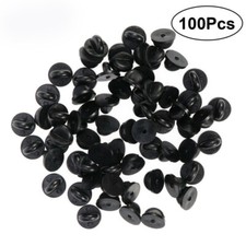 100Pcs PVC Rubber Pin Backs Butterfly Clutch Backings Holder Tie Tacks Keepers
