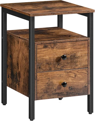 HOOBRO Bedside Table Side Table End Table Nightstand with 2 Drawers Bedroom - Picture 9 of 18