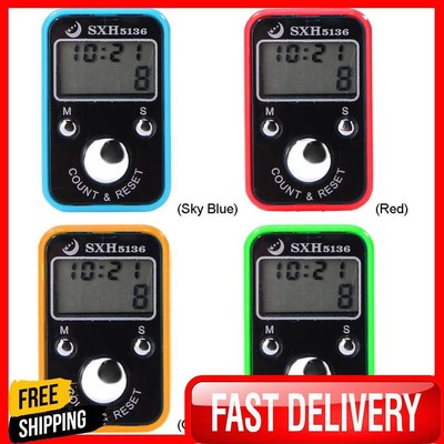 Mini Finger Counter Electronic Tally Counter with Time Function (Orange)