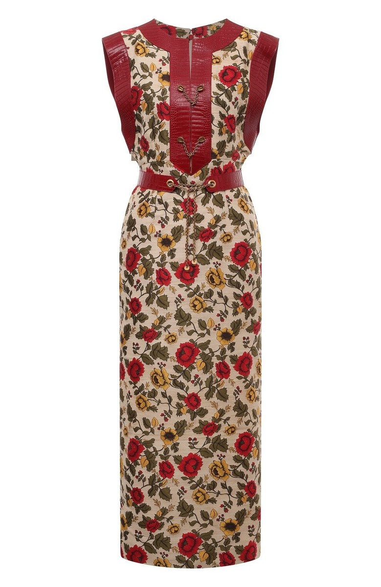 GUCCI 花 Linen floral vintage dress ワンピース Gucci Floral Flora Linen Kaftan Kimono Dress IT40 US4 US S