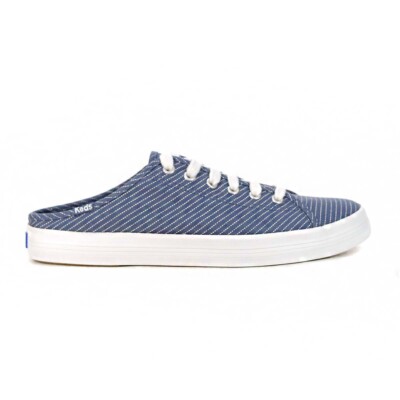 Keds Kickstart Mule Blue Stripe Canvas Slip-On Sneakers WF66895