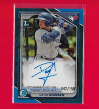 2024 Bowman 1st Chrome David Guzman Blue Lunar Refractor AUTO Serial/150#CPA-DGN