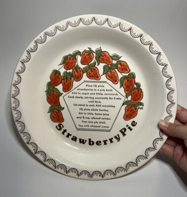 Vintage PIE PANS DISHES STRAWBERRY Pie Recipe