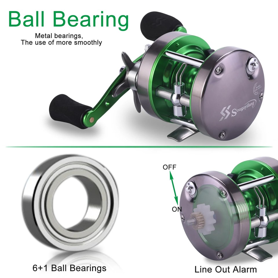6+1BB 5.31 High Speed Ratio Strong Bait Casting Reel Max Drag 25kg eBay