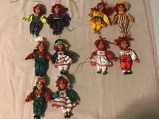 Paradise Galleries RAG TIME 5" Doll Ornaments 5 Sets
