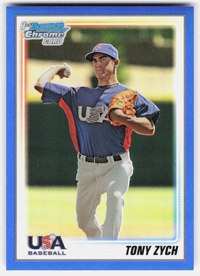 2010 Bowman Chrome USA Baseball Blue Refractors Tony Zych #USA-BC22 USA