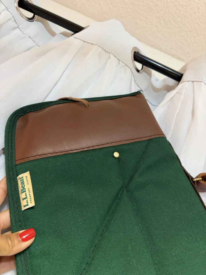 Antigo L.L. Estojo de espingarda de remoção de couro e lona BEAN verde feito nos EUA - Imagem 4 de 4