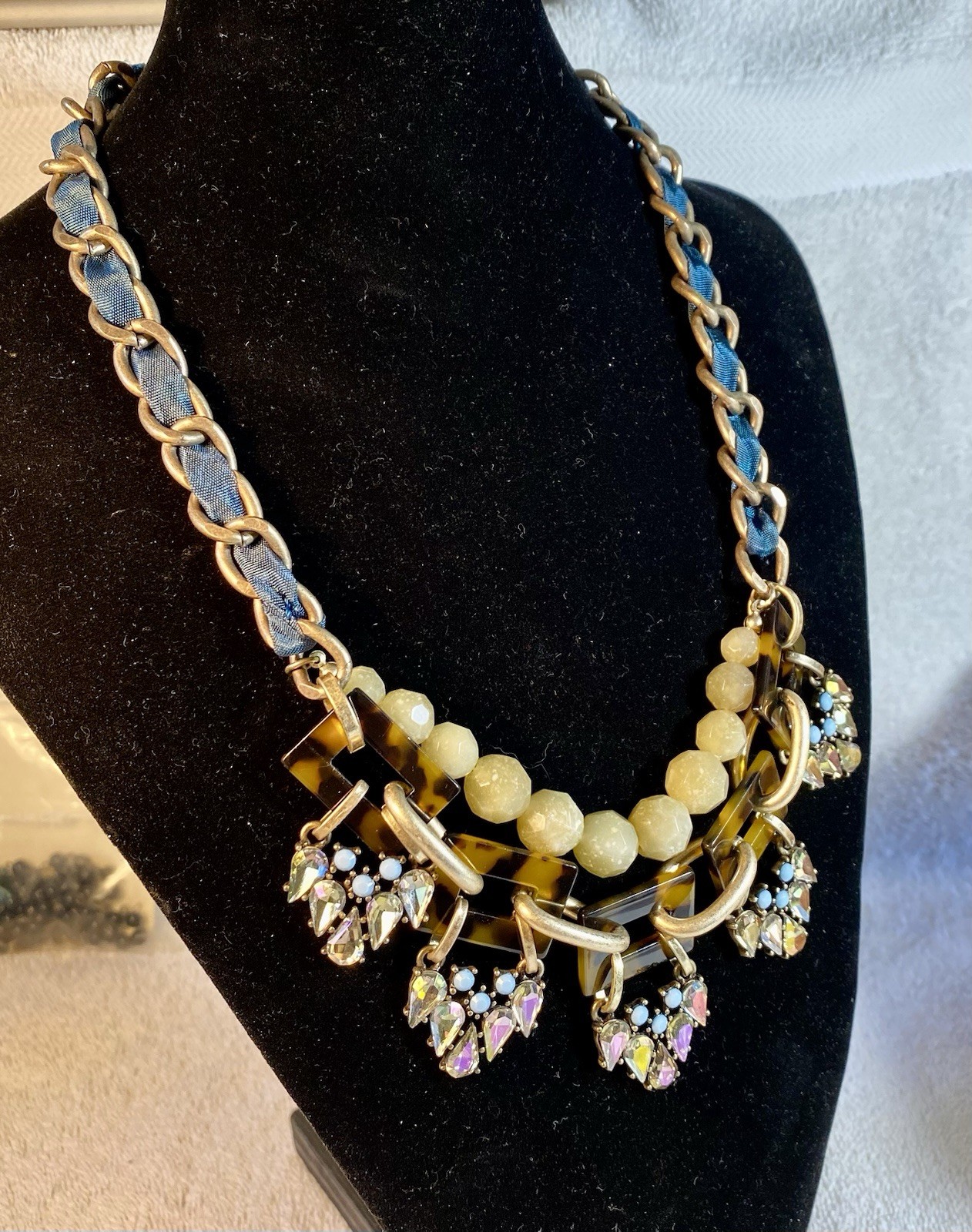 Vintage “Statement” Rhinestone/Tortoise Shell Ant… - image 2