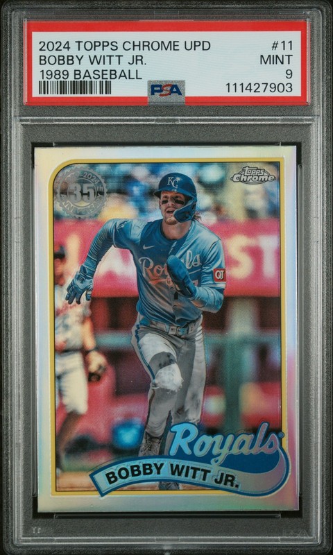 2024 TOPPS CHROME UPDATE 1989 TOPPS BASEBALL #11 BOBBY WITT JR. PSA 9