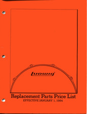 Vintage  1984 LUDWIG REPLACEMENT PARTS PRICE LIST