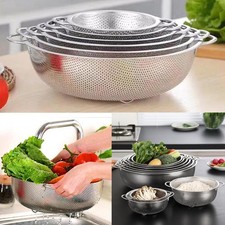 Stainless Steel Mesh Strainer Rice Colander Food Rice Sieve Kitchen Tools
